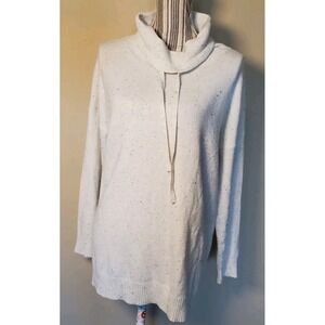 Pure JILL Women's Cowl Neck Pull Over Sweater Speckled Cookies & Cream Soft LP